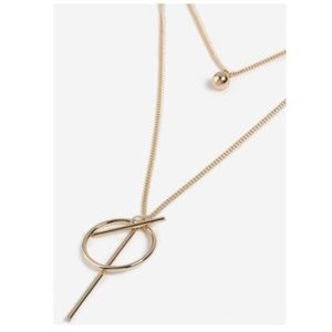 TOPSHOP Freedom Multi-Row Circle & T-Bar Pendant